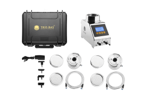 TRIO.BAS MULTIFLEX 1+2 – Edelstahl-Luftkeimsammler mit zwei Satelliten für mikrobiologisches Luftmonitoring in Isolatoren/RABS (Grade A/B)
