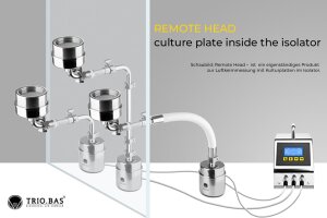 TRIO.BAS MULTIFLEX 1+2 – Edelstahl-Luftkeimsammler mit zwei Satelliten für mikrobiologisches Luftmonitoring in Isolatoren/RABS (Grade A/B)