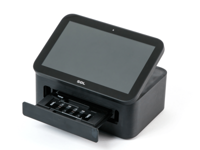 SOL Count – automatischer Zellzähler für Laboranwendungen Automatischer Zellzähler mit Probenladefach und Touchscreen für präzise Zellanalysen im Labor